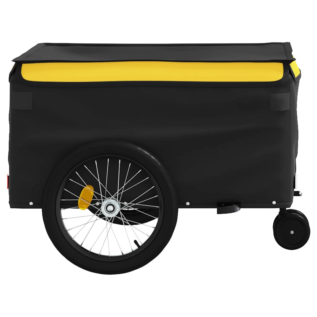 Remorque vélo noir et jaune fer 45 kg