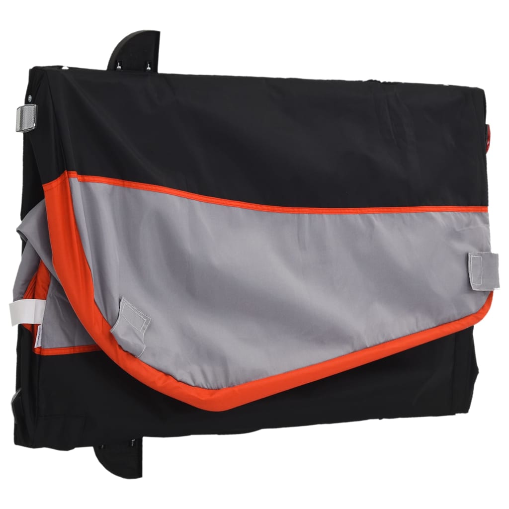 Remorque à vélo noir et orange 30 kg en fer