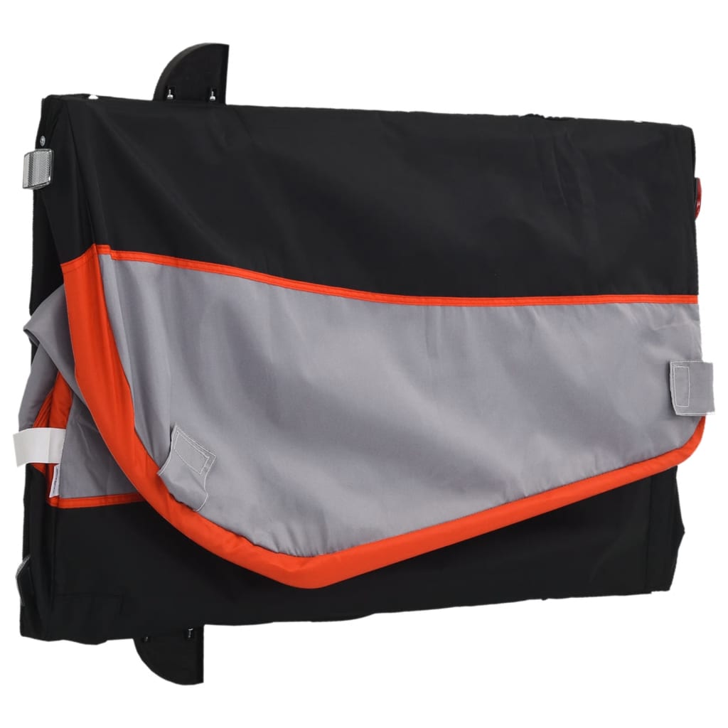 Remorque à vélo noir et orange 30 kg en fer