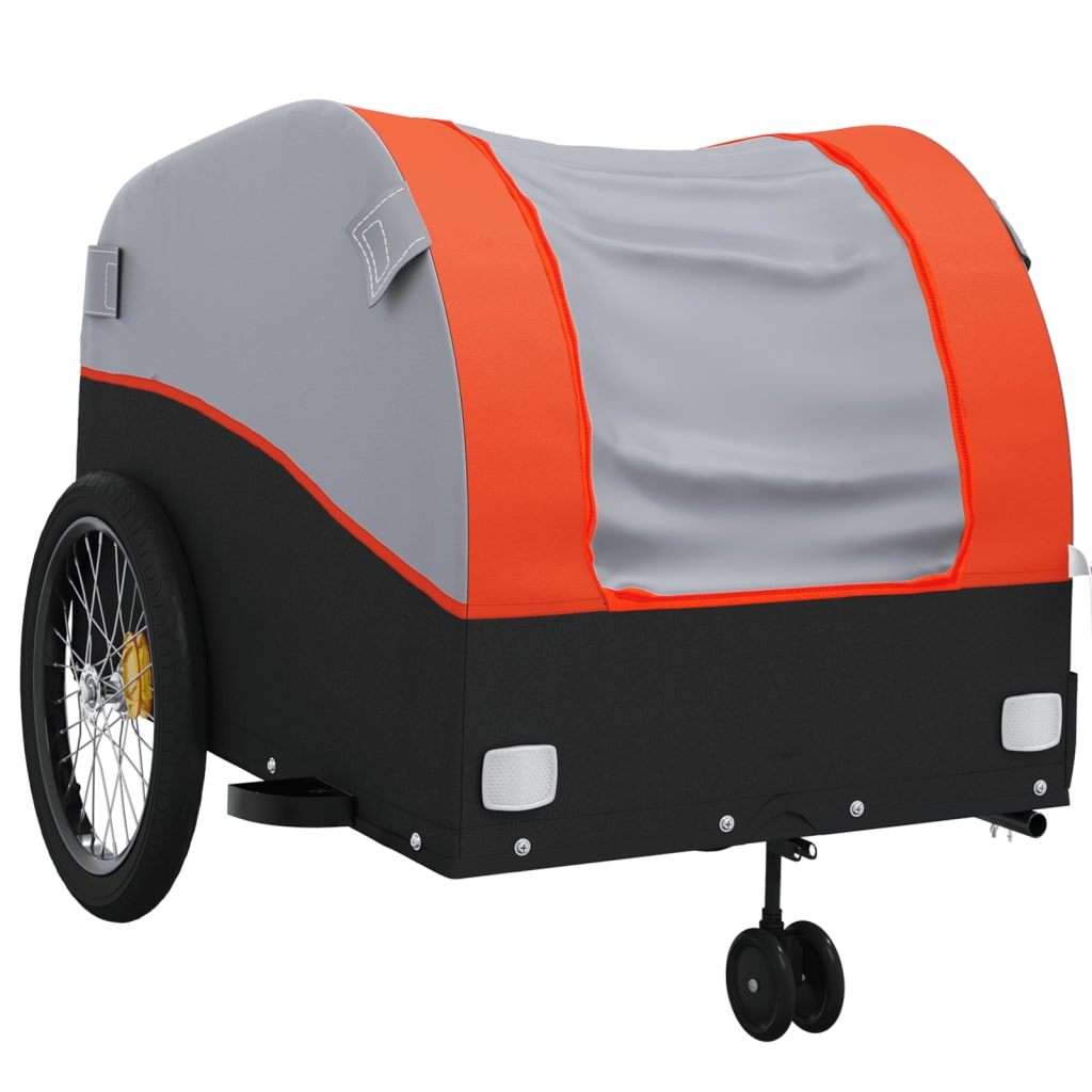 Remorque à vélo noir et orange 45 kg en fer