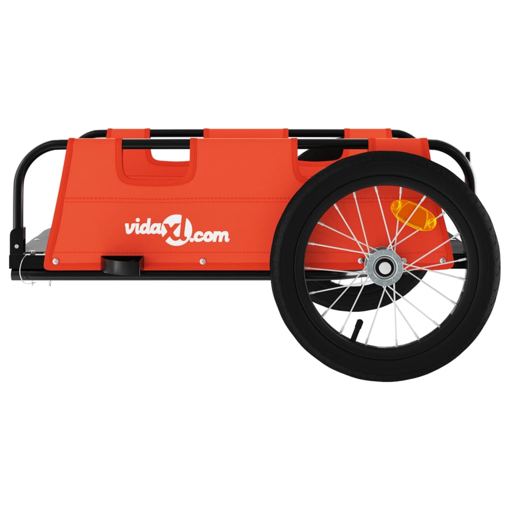 Remorque vélo tissu Oxford orange et fer