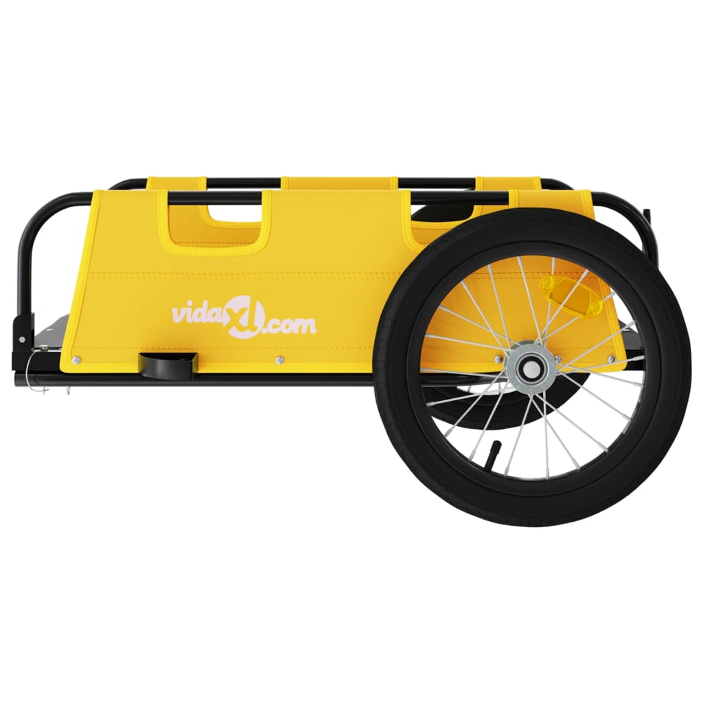 Remorque vélo tissu Oxford jaune et fer