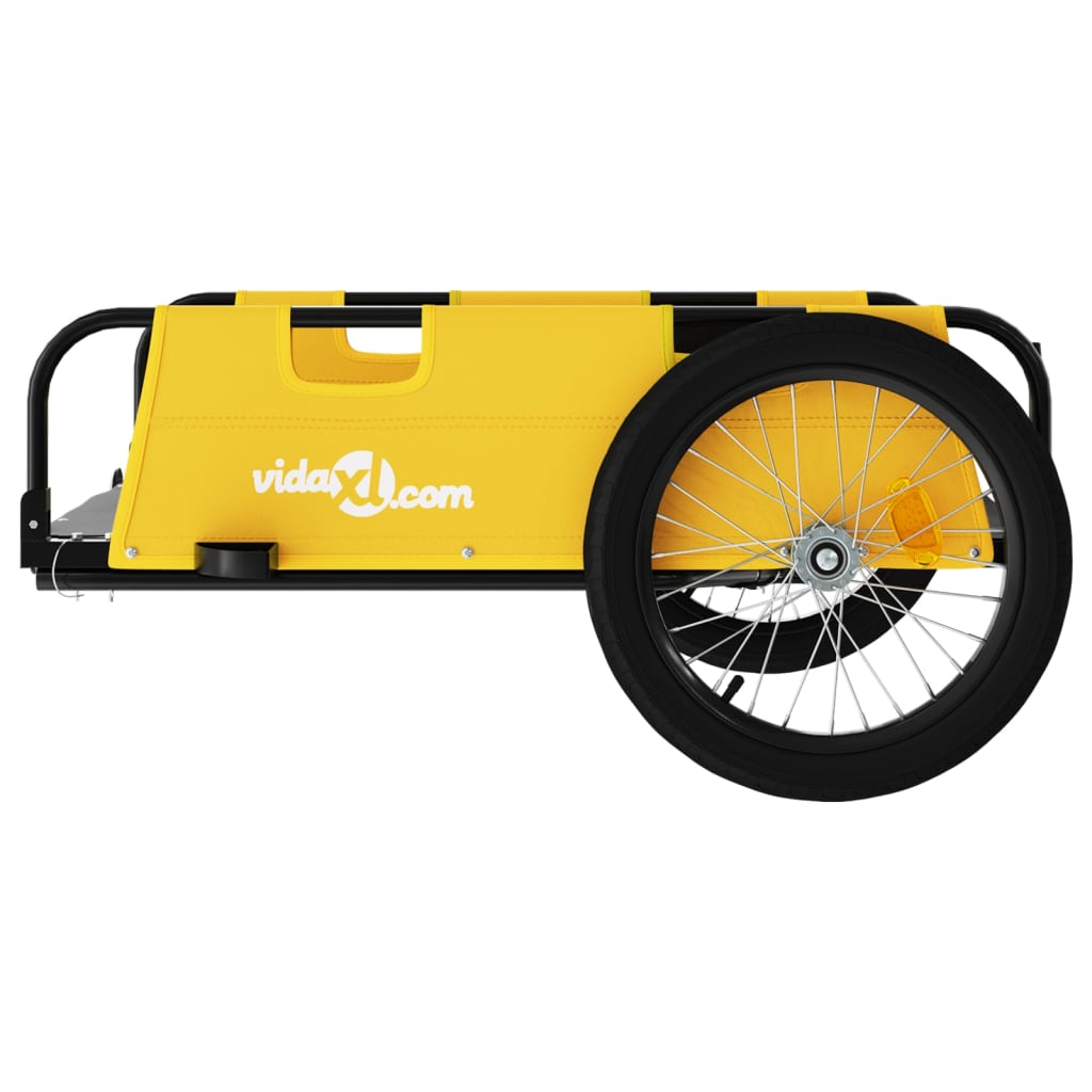 Remorque vélo tissu Oxford jaune et fer