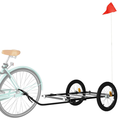 Fahrradanhänger Mit Rad Schwarz L Oxford-Polyester und Stahl