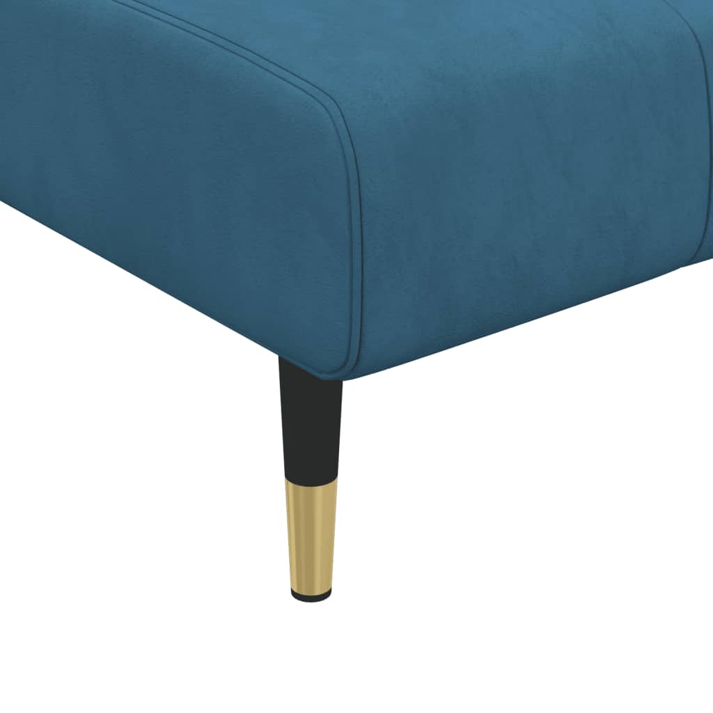 L-shaped sofa bed blue 275x140x70 cm velvet
