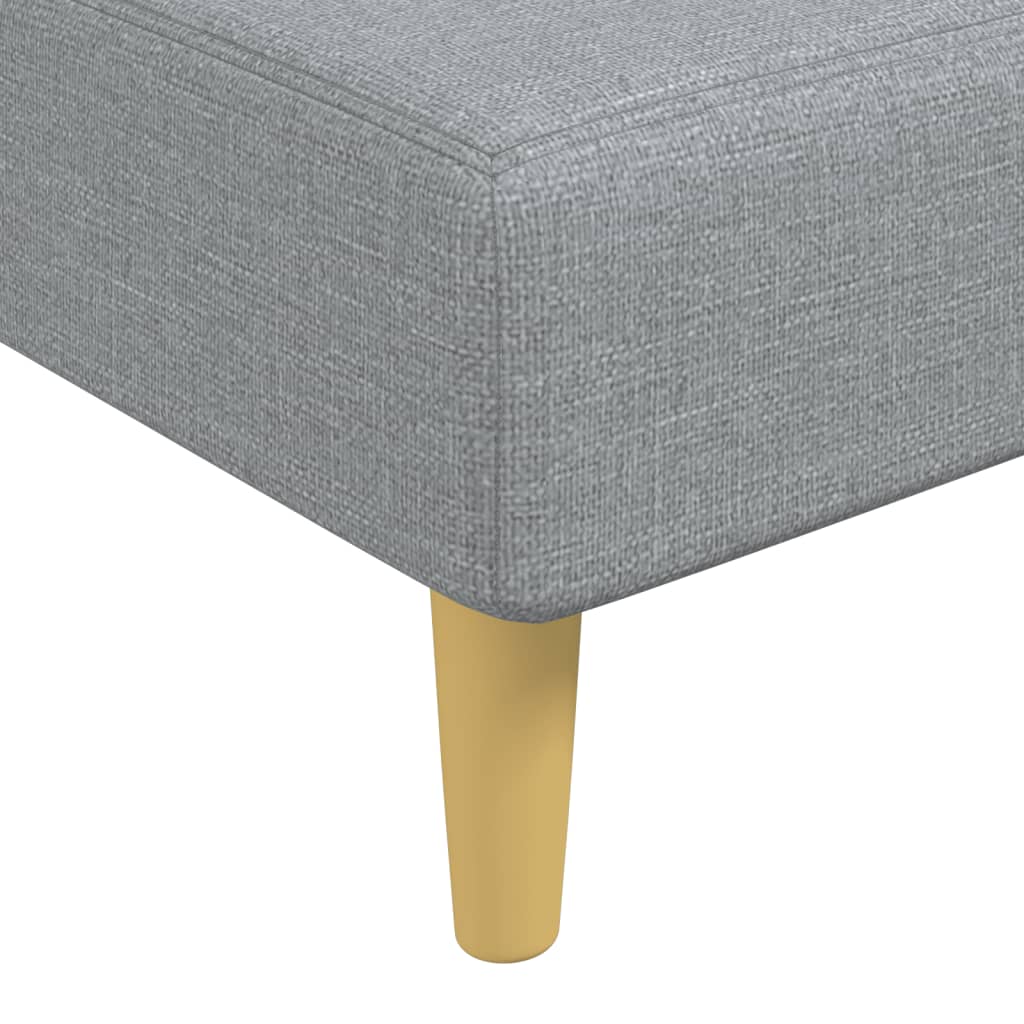 L-shaped sofa bed light grey 279x140x70 cm fabric