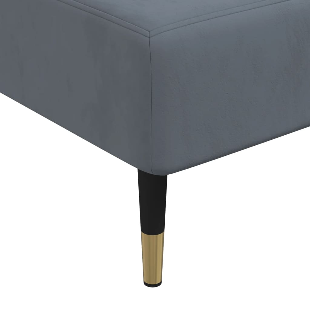 L-shaped sofa bed dark grey 279x140x70 cm velvet