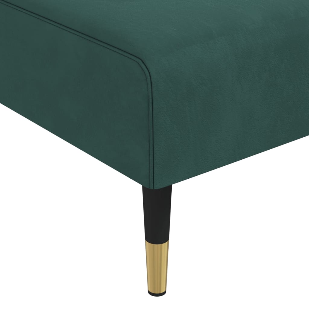 L-shaped sofa bed dark green 271x140x70 cm velvet