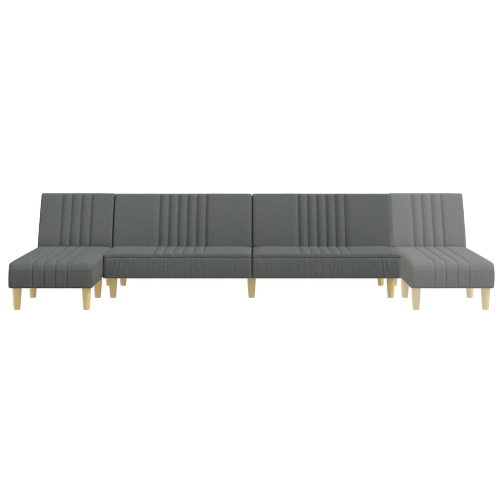 L-shaped sofa bed in dark grey 255x140x70 cm fabric