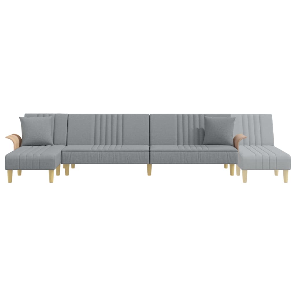 L-shaped sofa bed light grey 279x140x70 cm fabric