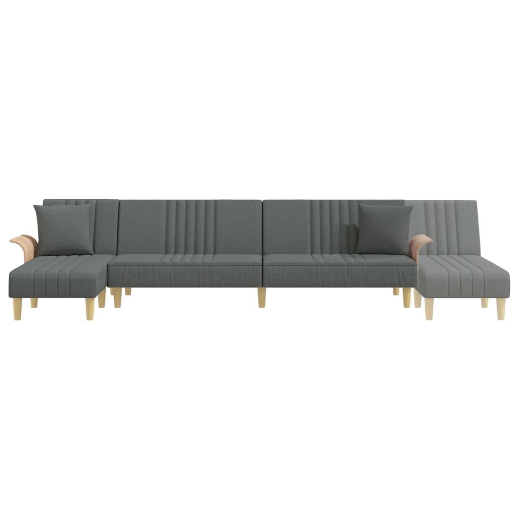 L-shaped sofa bed in dark grey 279x140x70 cm fabric