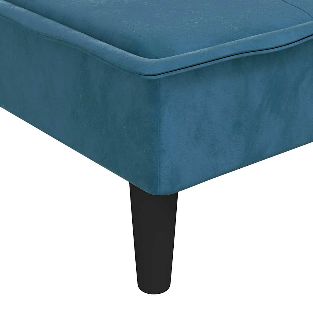 Schlafsofa in L-Form Blau 255x140x70 cm Samt