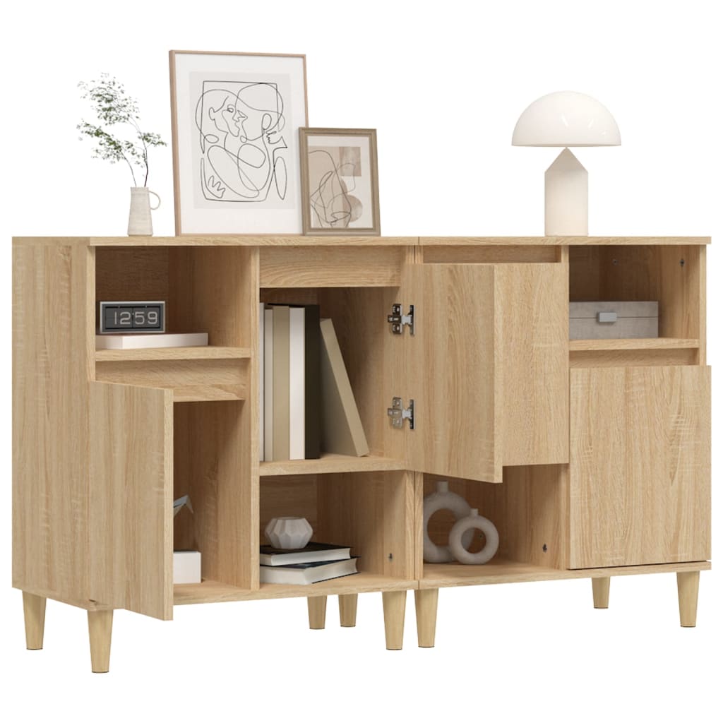 Sideboards 2 Stk. Sonoma-Eiche 60x35x70 cm Holzwerkstoff