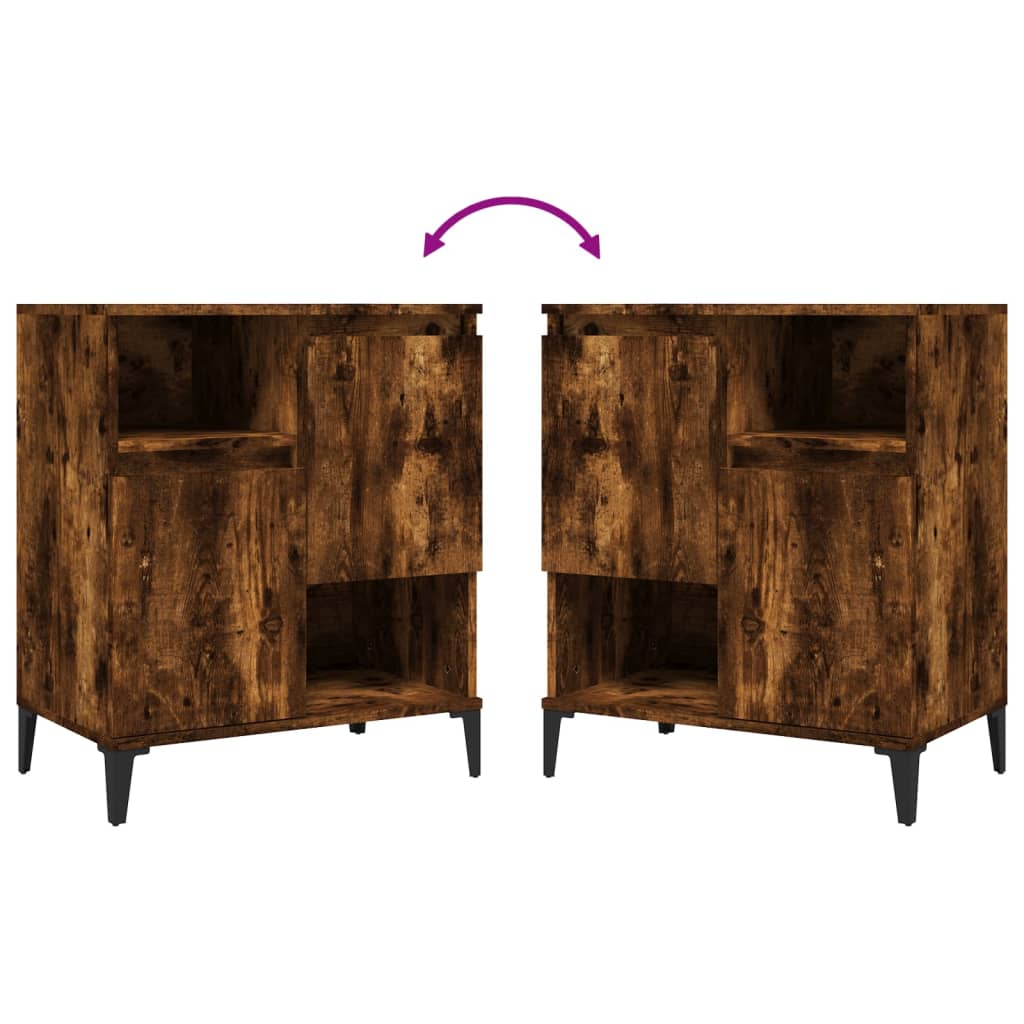 Sideboards 2 Stk. Räuchereiche 60x35x70 cm Holzwerkstoff