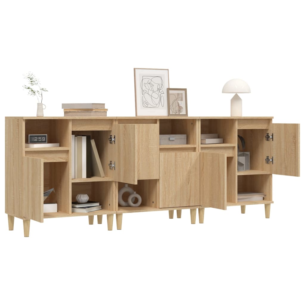 Sideboards 3 Stk. Sonoma-Eiche 60x35x70 cm Holzwerkstoff