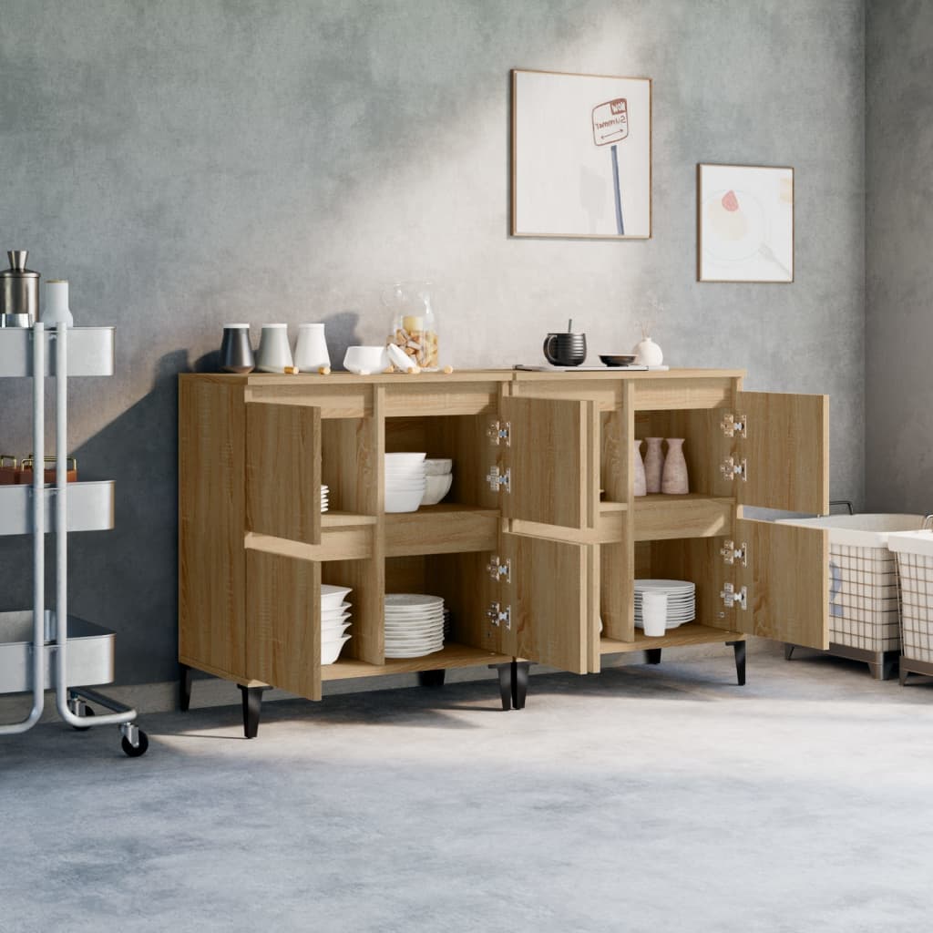 Sideboards 2 Stk. Sonoma-Eiche 60x35x70 cm Holzwerkstoff