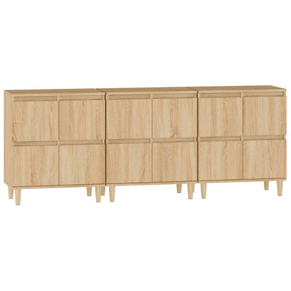 Sideboards 3 Stk. Sonoma-Eiche 60x35x70 cm Holzwerkstoff