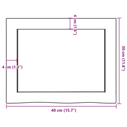 Waschtischplatte 40x30x(2-4) cm Massivholz Unbehandelt