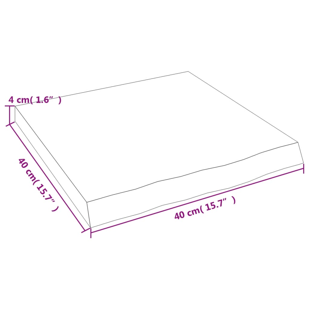 Waschtischplatte Hellbraun 40x40x(2-4) cm Massivholz Behandelt