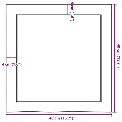 Waschtischplatte Hellbraun 40x40x(2-4) cm Massivholz Behandelt