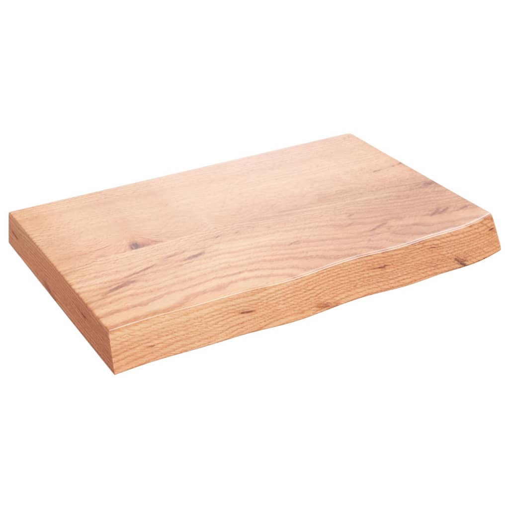 Waschtischplatte Hellbraun 60x40x(2-6) cm Massivholz Behandelt