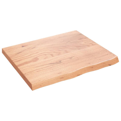 Waschtischplatte Hellbraun 60x50x2 cm Massivholz Behandelt