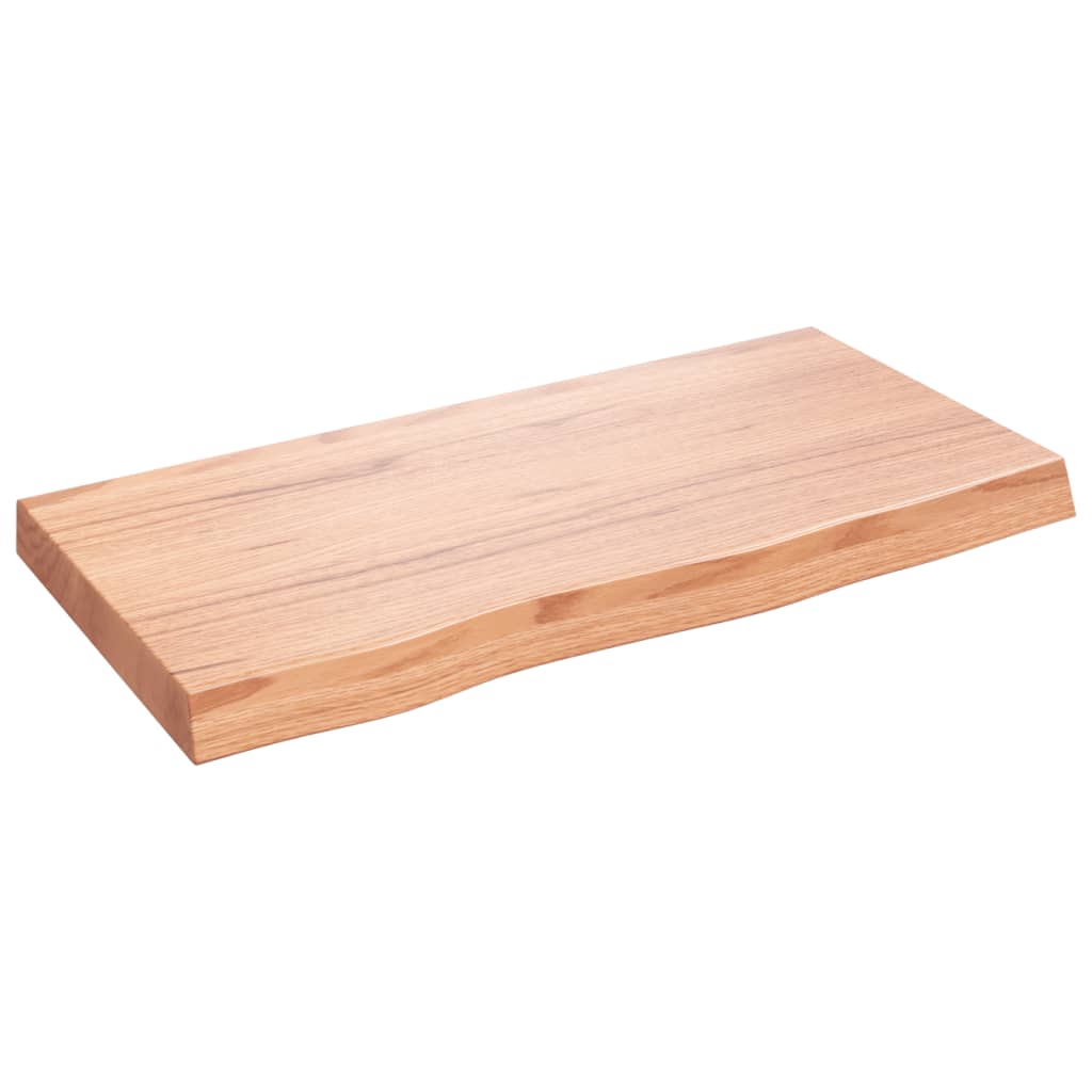 Waschtischplatte Hellbraun 80x40x(2-6) cm Massivholz Behandelt