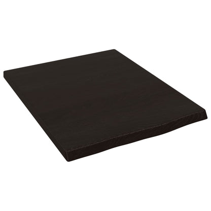 Waschtischplatte Dunkelbraun 40x50x2 cm Massivholz Behandelt
