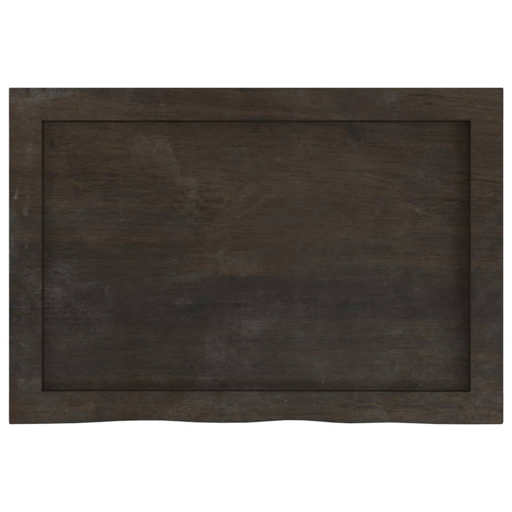 Waschtischplatte Dunkelbraun 60x40x(2-4)cm Massivholz Behandelt
