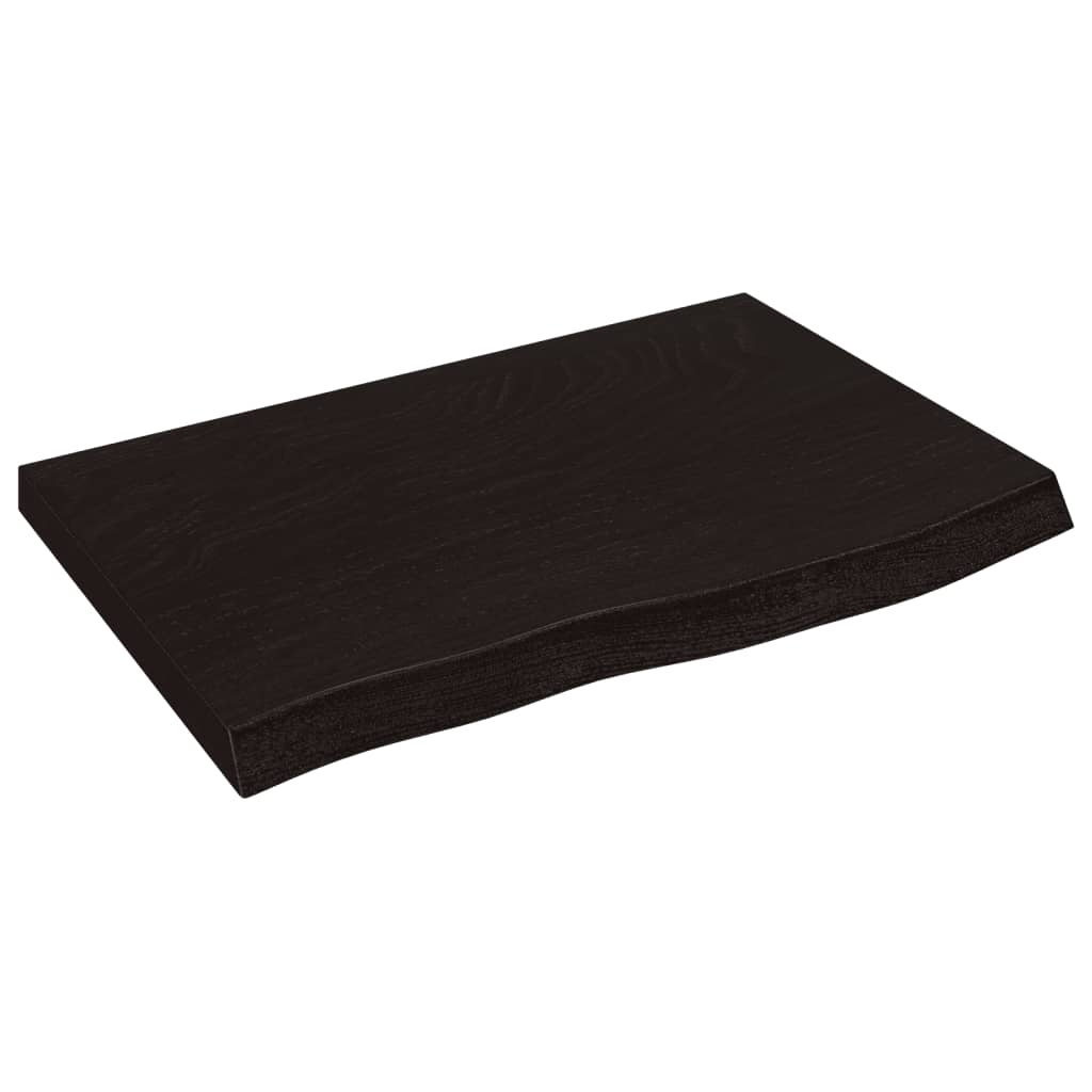 Waschtischplatte Dunkelbraun 60x40x(2-6)cm Massivholz Behandelt