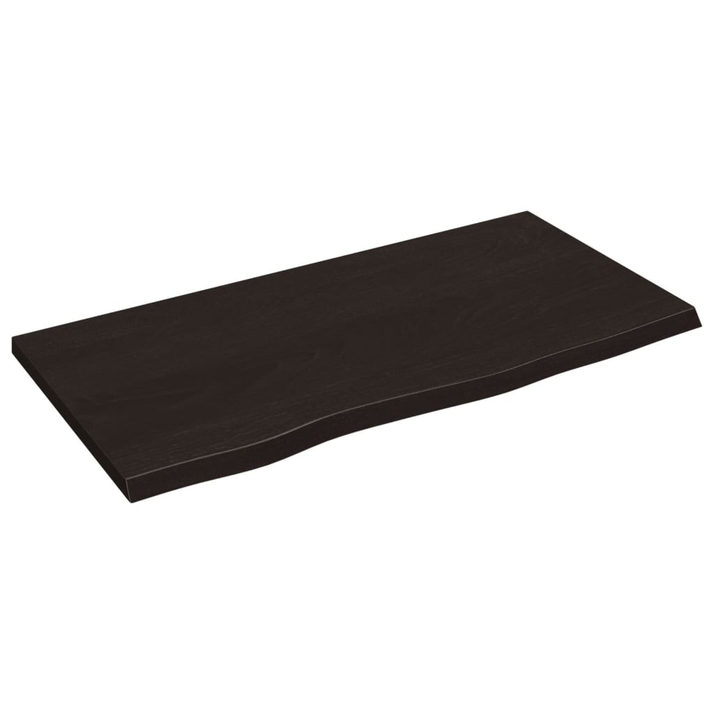 Waschtischplatte Dunkelbraun 80x40x2 cm Massivholz Behandelt