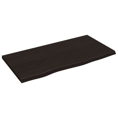 Waschtischplatte Dunkelbraun 80x40x2 cm Massivholz Behandelt