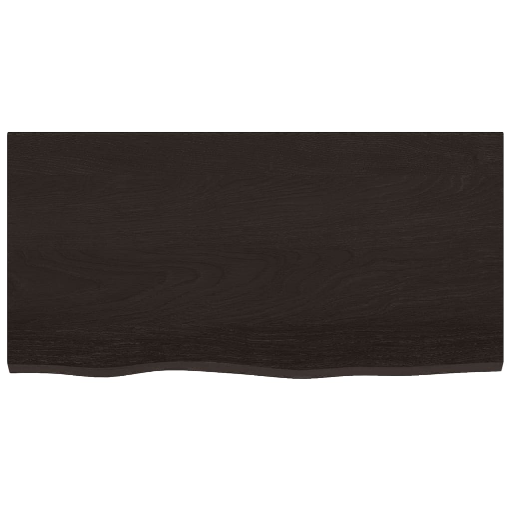 Waschtischplatte Dunkelbraun 80x40x2 cm Massivholz Behandelt