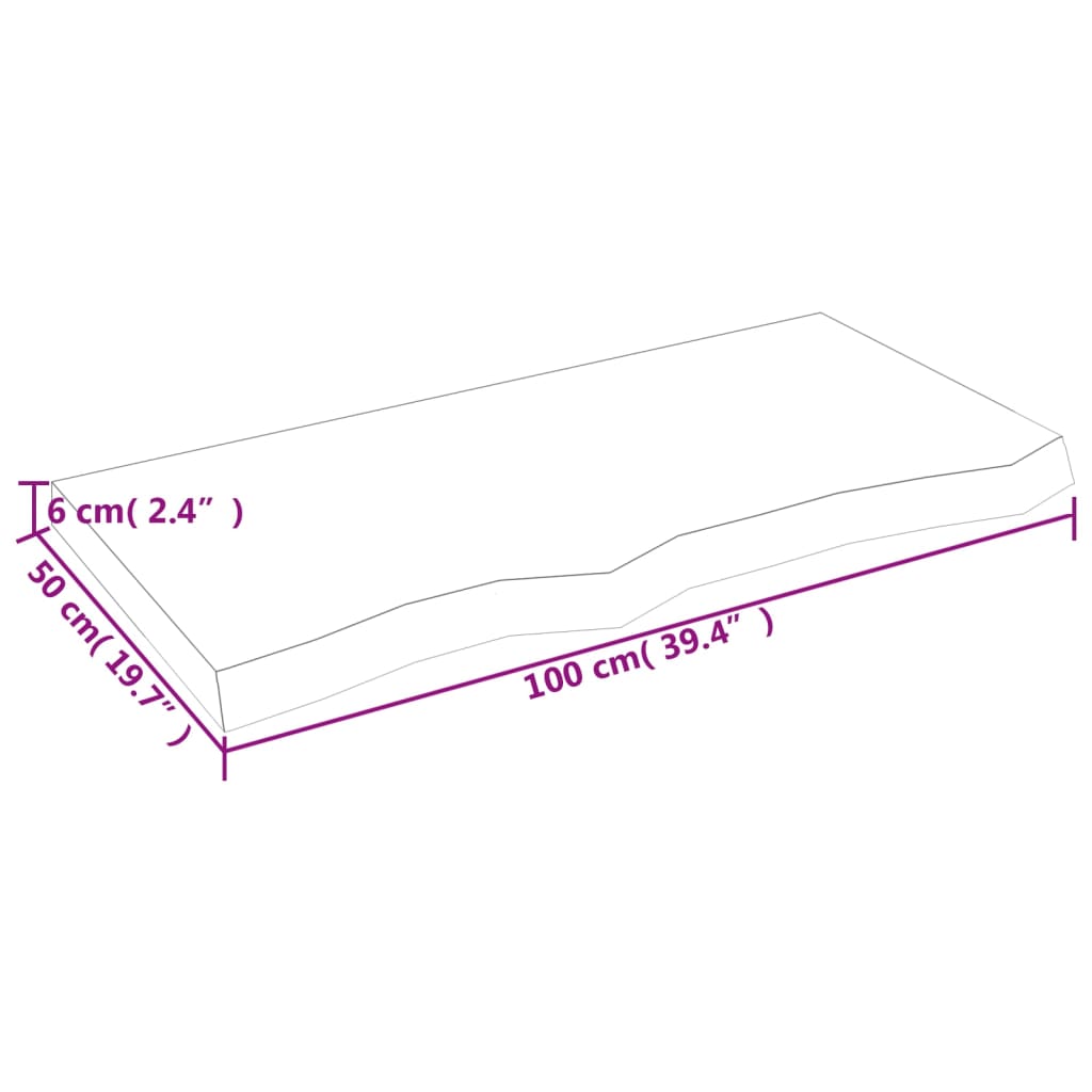 Waschtischplatte Dunkelbraun 100x50x(2-6)cm Massivholz