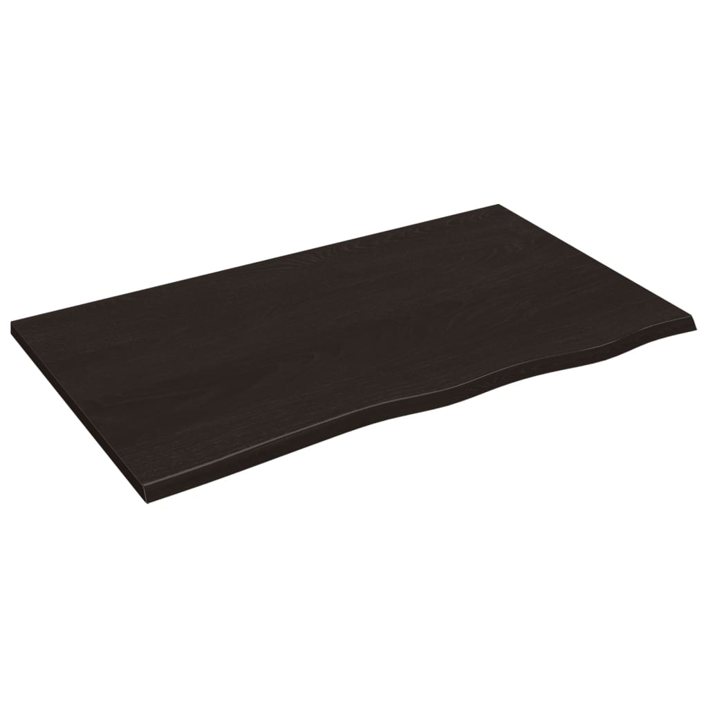 Waschtischplatte Dunkelbraun 100x60x2 cm Massivholz Behandelt