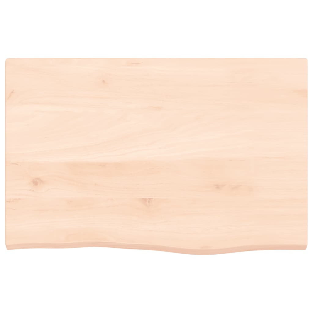 Tischplatte 60x40x2 cm Massivholz Eiche Unbehandelt