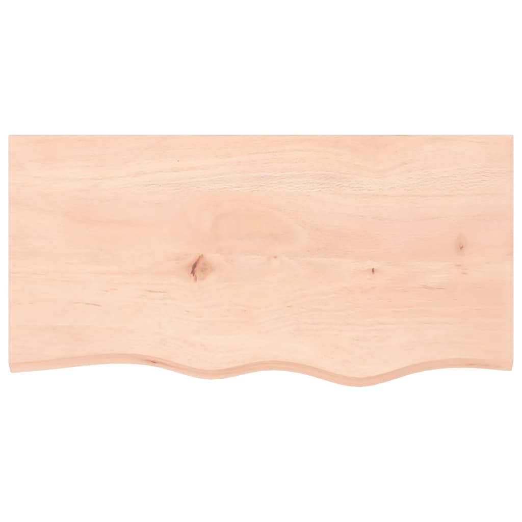 Tischplatte 80x40x(2-4) cm Massivholz Eiche Unbehandelt