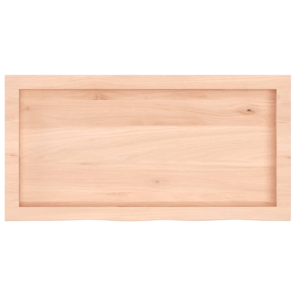 Tischplatte 80x40x(2-4) cm Massivholz Eiche Unbehandelt