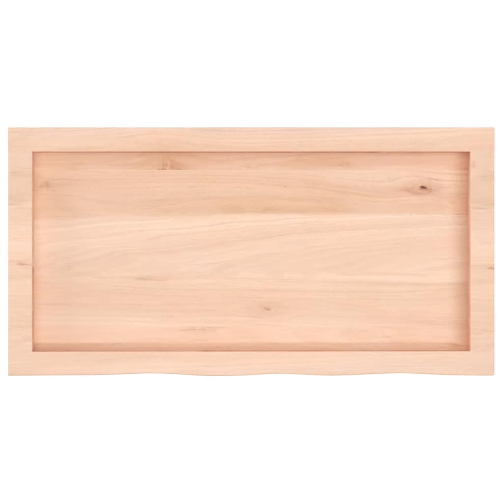 Tischplatte 80x40x(2-6) cm Massivholz Eiche Unbehandelt
