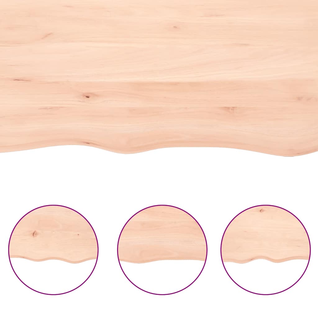 Tischplatte 80x40x(2-6) cm Massivholz Eiche Unbehandelt