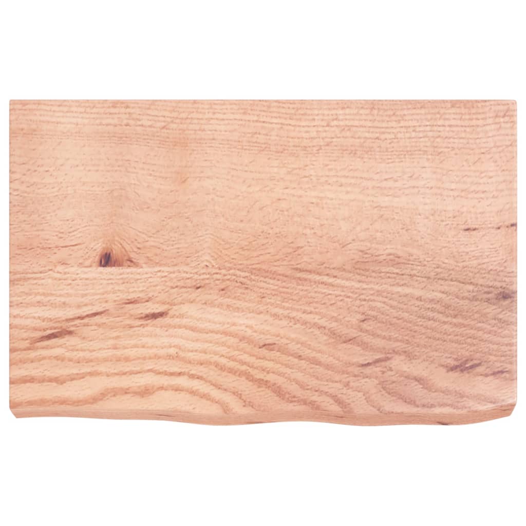 Tischplatte Hellbraun 60x40x(2-6) cm Massivholz Eiche Behandelt