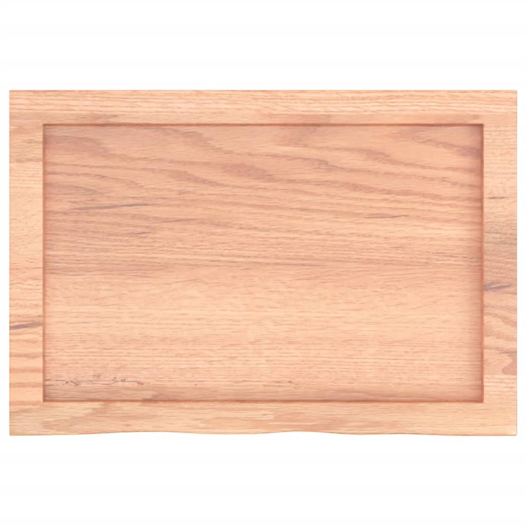 Tischplatte Hellbraun 60x40x(2-6) cm Massivholz Eiche Behandelt