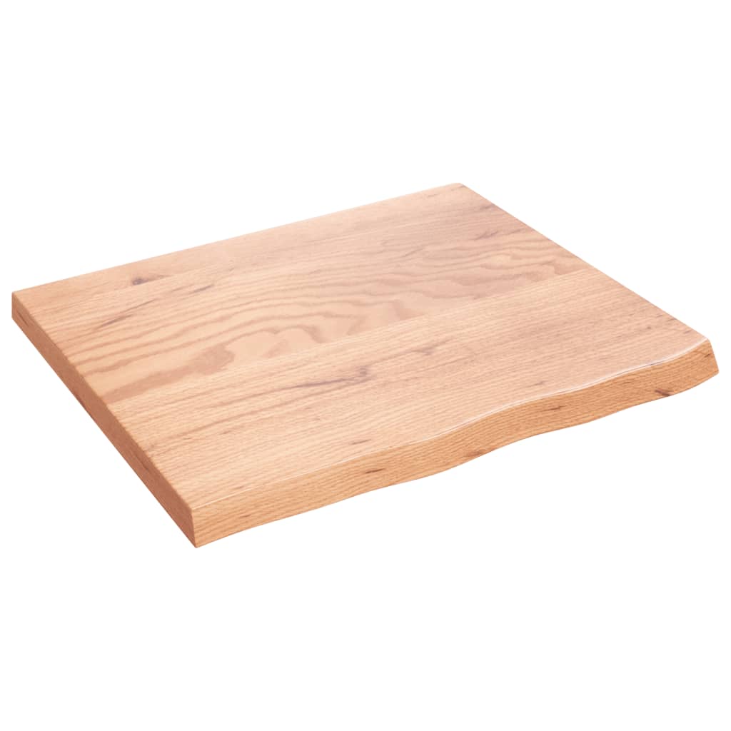Tischplatte Hellbraun 60x50x2 cm Massivholz Eiche Behandelt