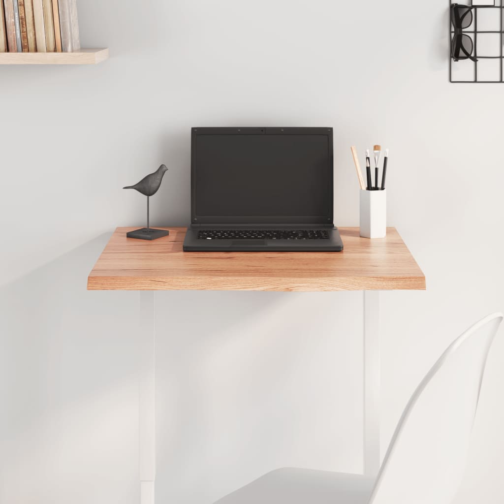 Tischplatte Hellbraun 60x50x2 cm Massivholz Eiche Behandelt