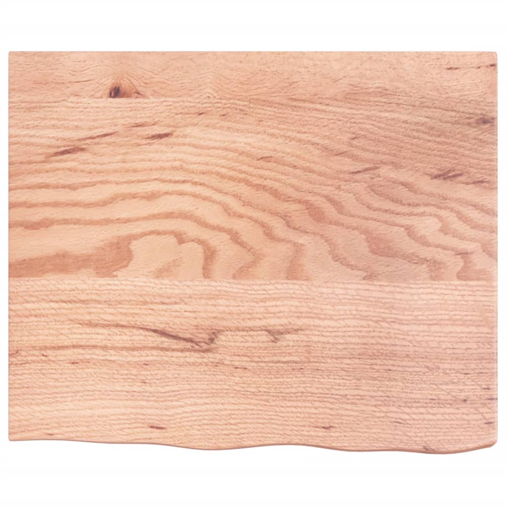 Tischplatte Hellbraun 60x50x(2-6) cm Massivholz Eiche Behandelt