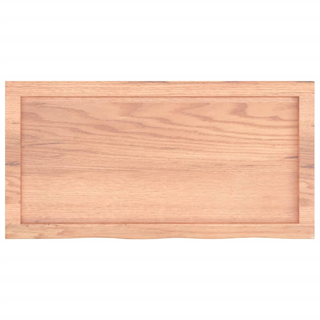 Tischplatte Hellbraun 80x40x(2-6) cm Massivholz Eiche Behandelt