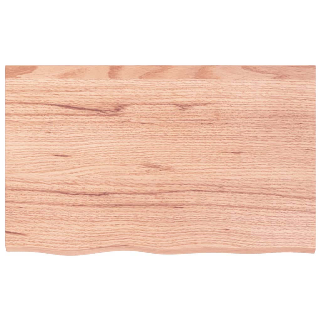 Tischplatte Hellbraun 80x50x2 cm Massivholz Eiche Behandelt