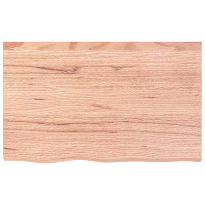 Tischplatte Hellbraun 80x50x(2-4) cm Massivholz Eiche Behandelt