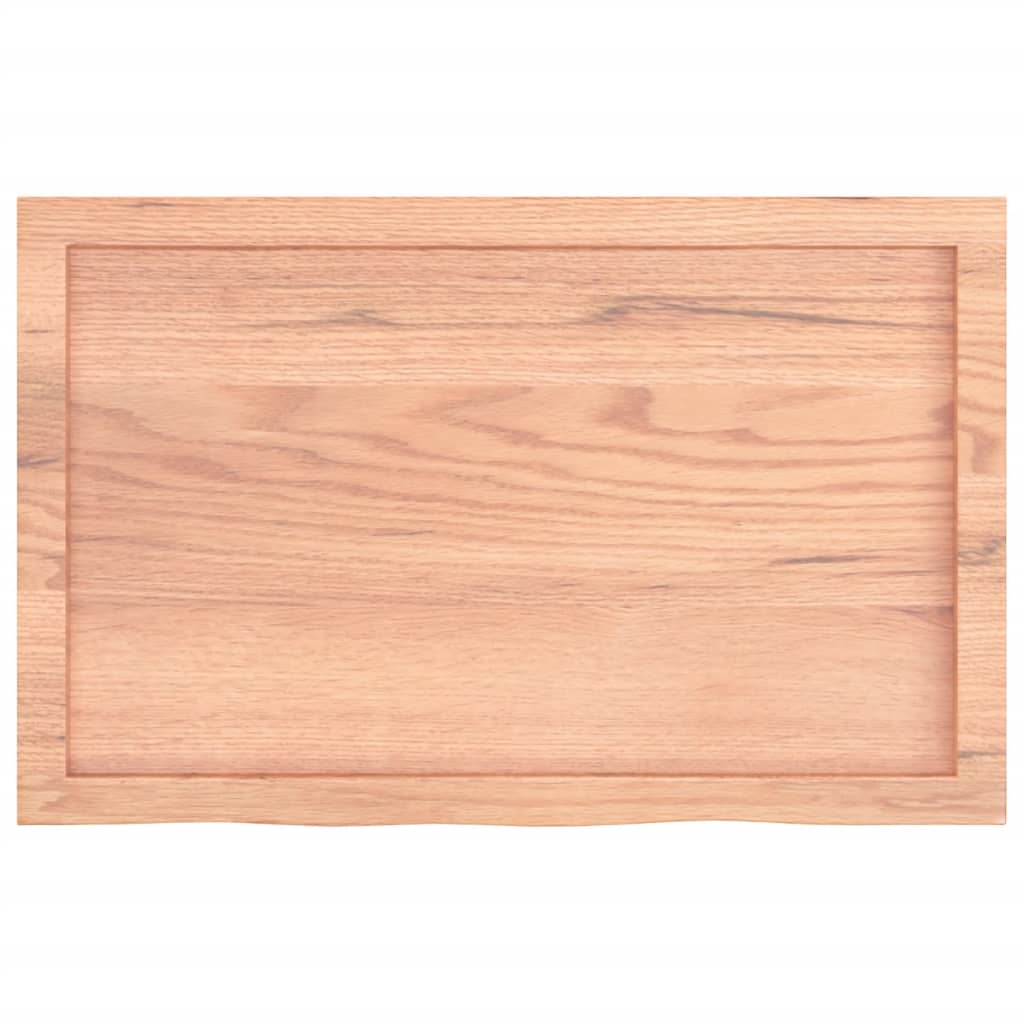 Tischplatte Hellbraun 80x50x(2-4) cm Massivholz Eiche Behandelt