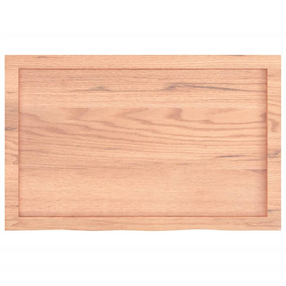 Tischplatte Hellbraun 80x50x(2-4) cm Massivholz Eiche Behandelt